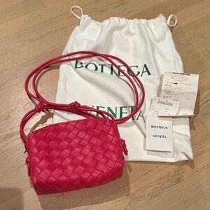 Bottega Veneta Pink Woven Crossbody Bag